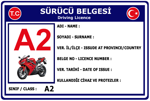A2  Sınıfı Sürücü Belgesi