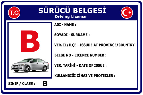 B sınıfı Sürücü Belgesi